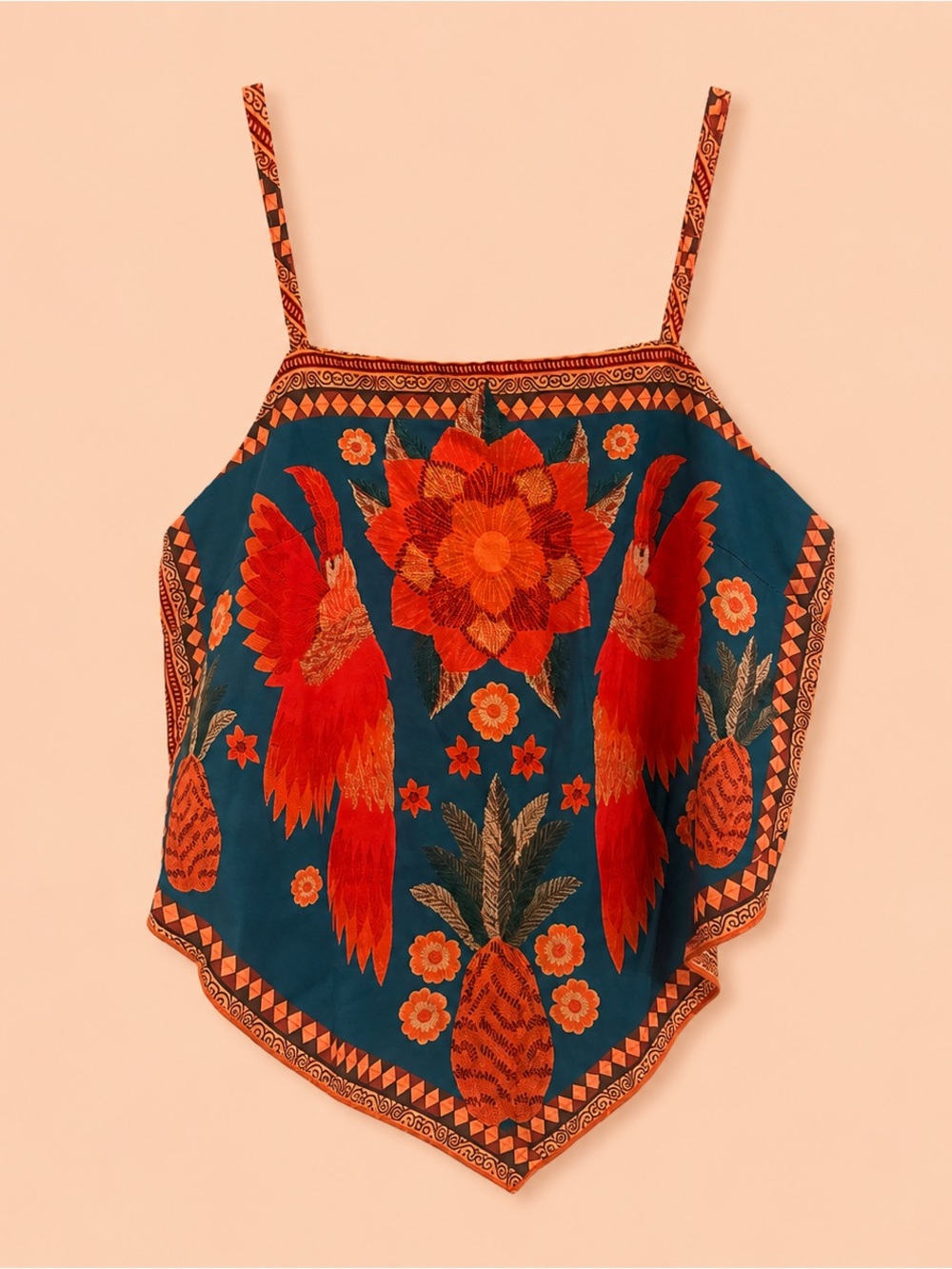 SHEIN BOHO PARROT TRIANGLE TANK TOP